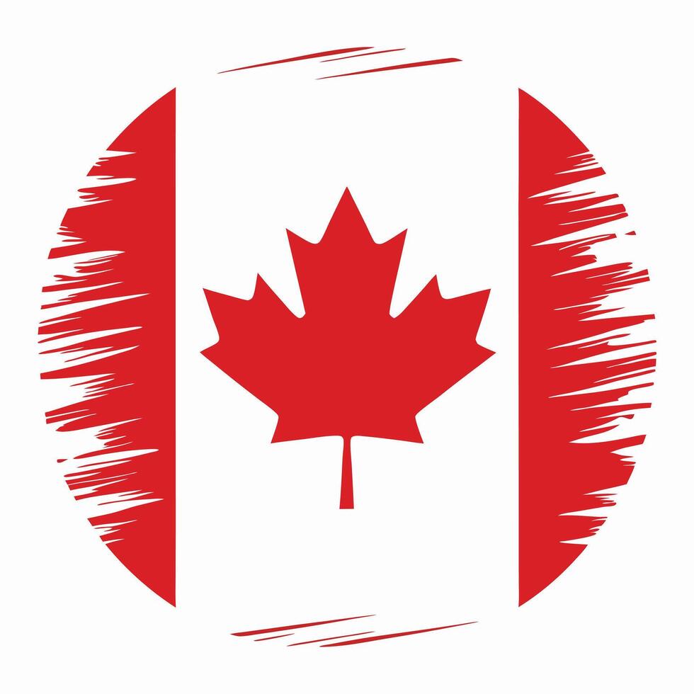 Stylized Canadian Flag with Brush Strokes for Canada Day Celebrations vector