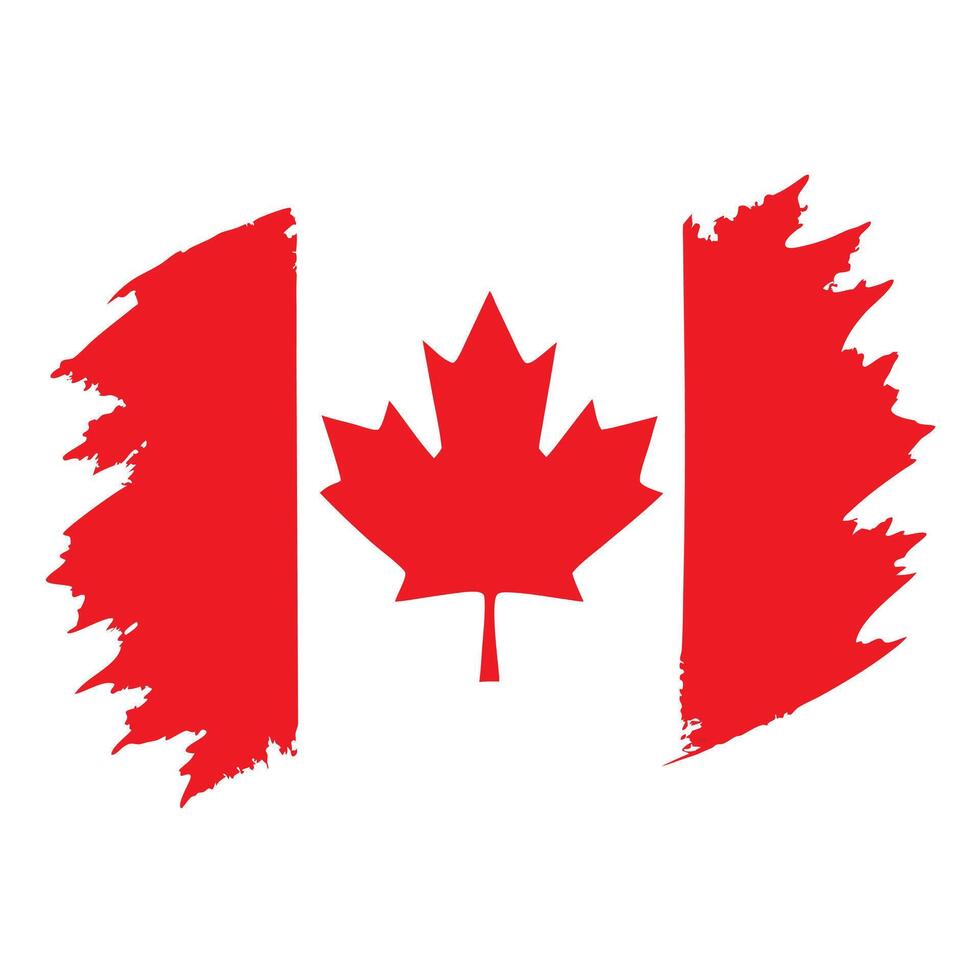 Distressed Canadian Flag With Red Maple Leaf Canada Day Celebration Design vector