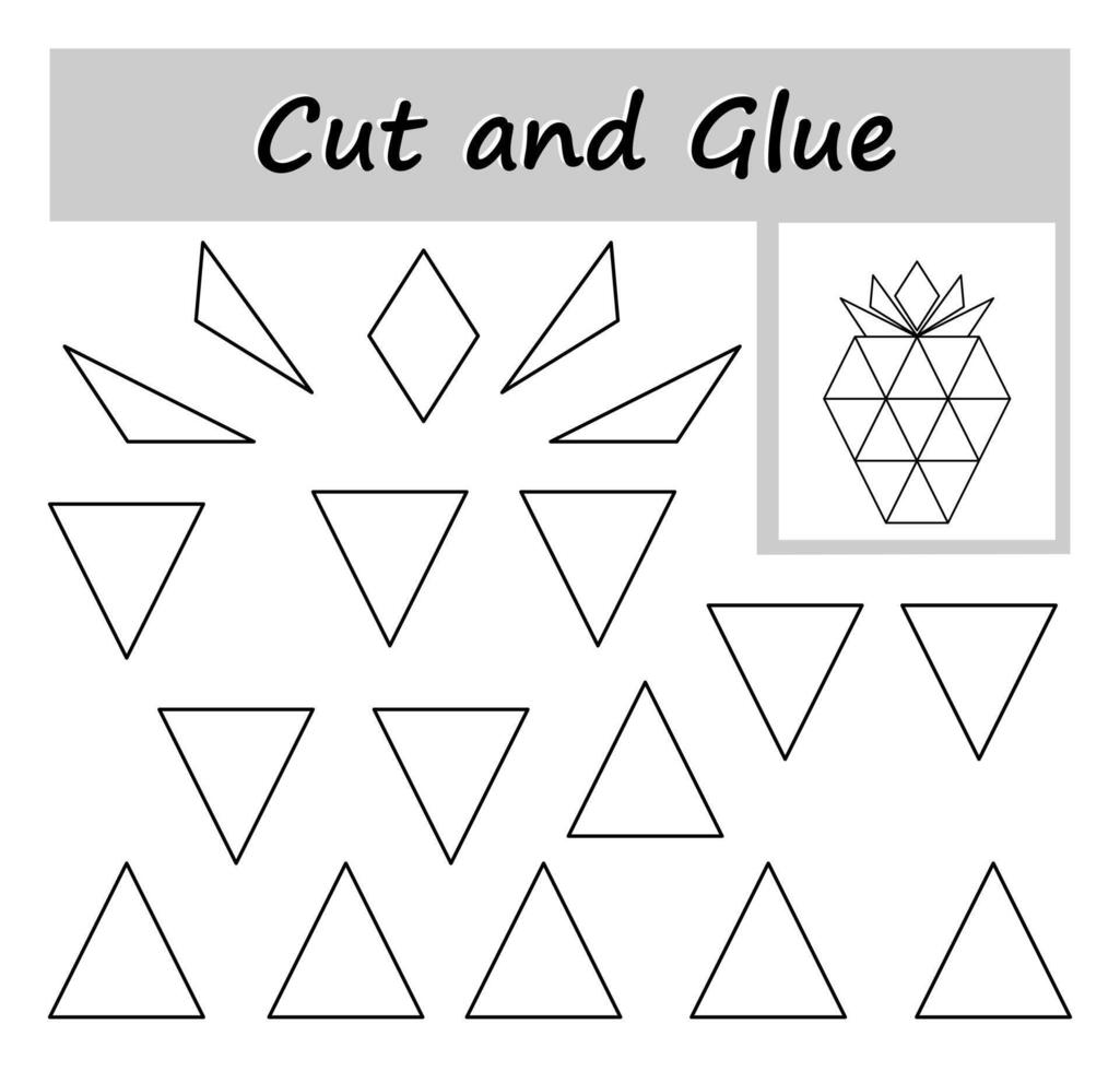 DIY worksheet. Color, cut out the parts of the image and glue on the paper. vector