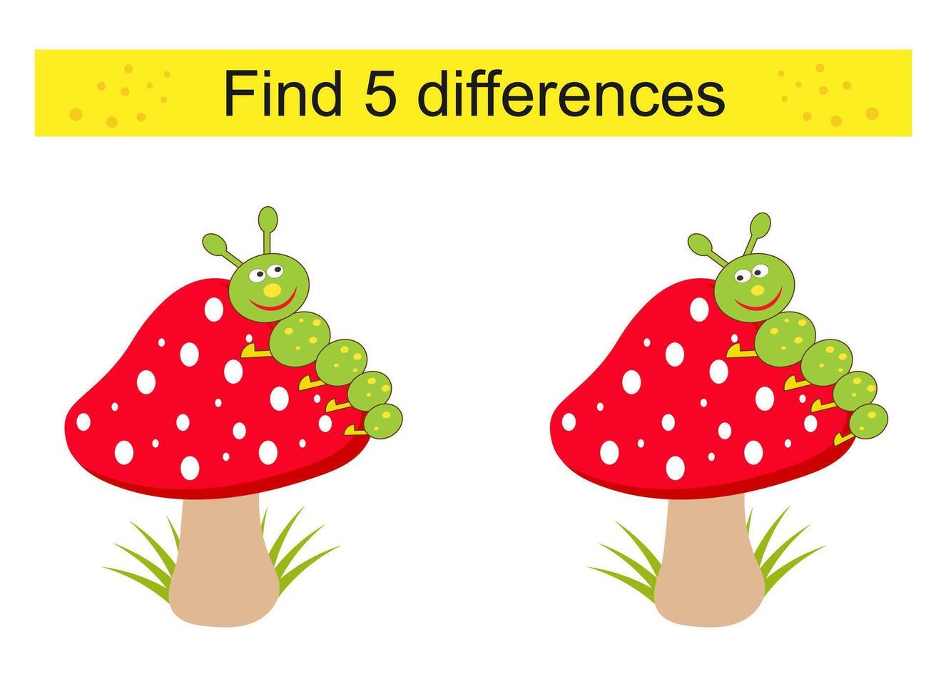 Find 5 differences Logic game for kids vector