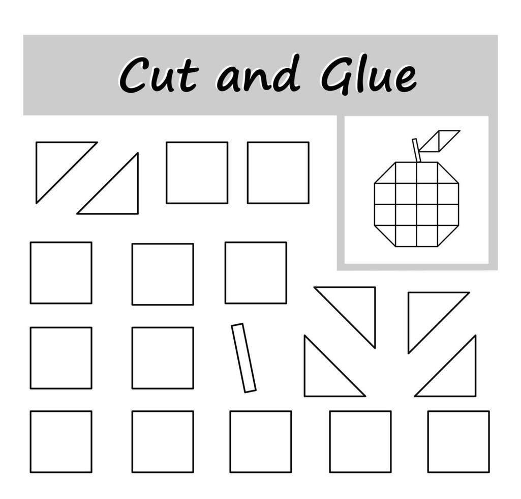 Paper game for kids. DIY worksheet. vector