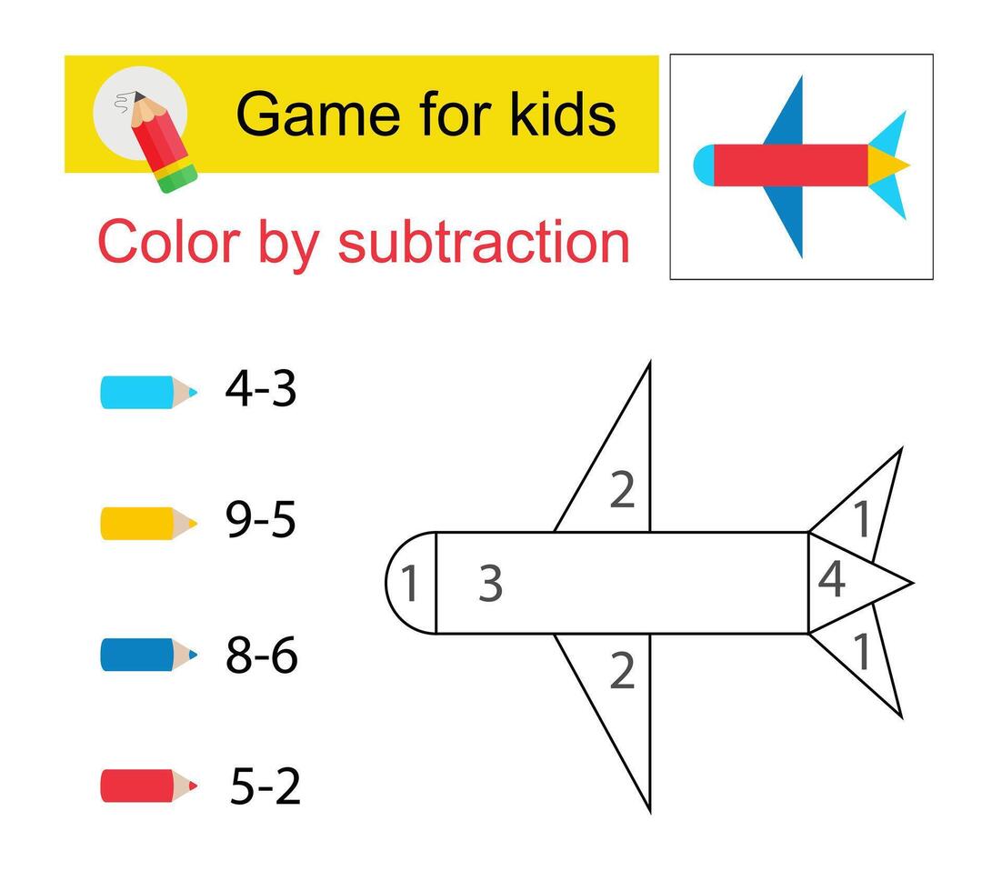 Coloring pages. Color by subtraction. vector