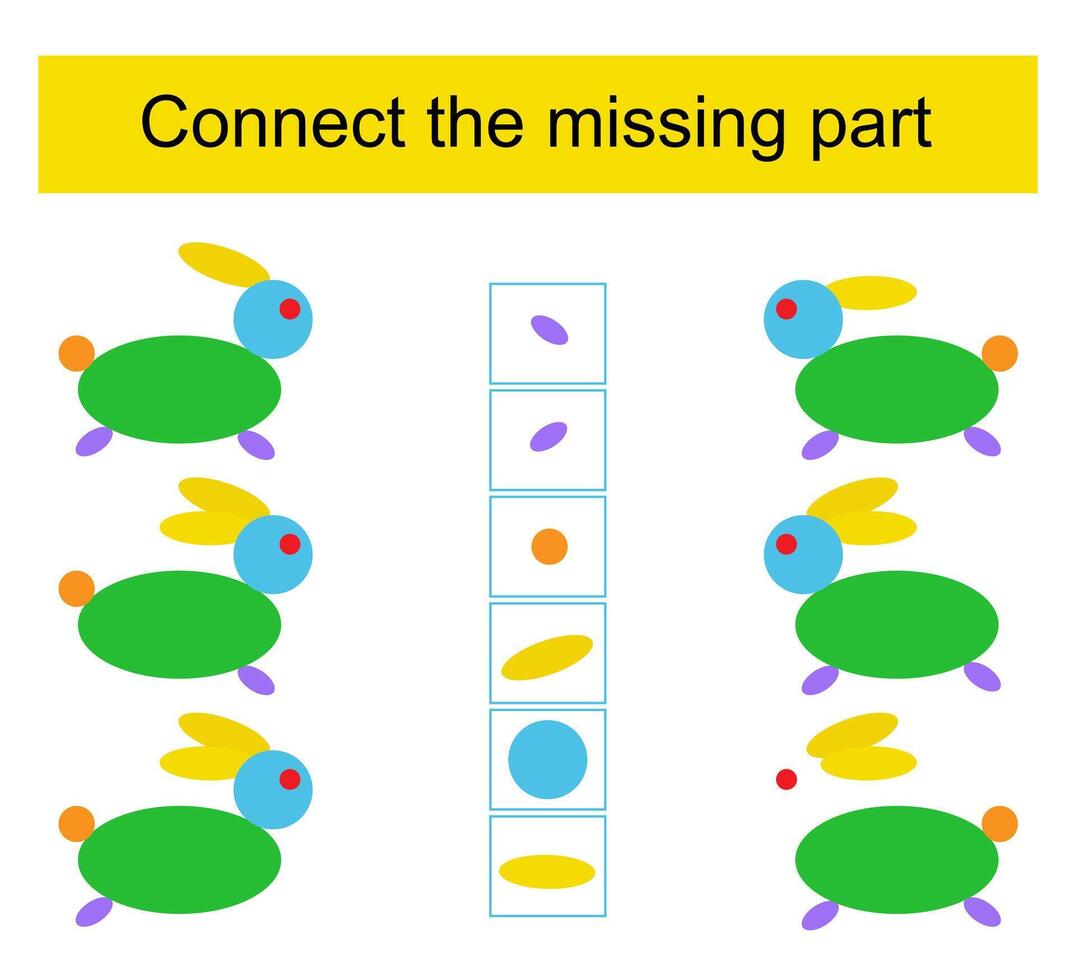 Matching game. Task for the development of attention and logic vector