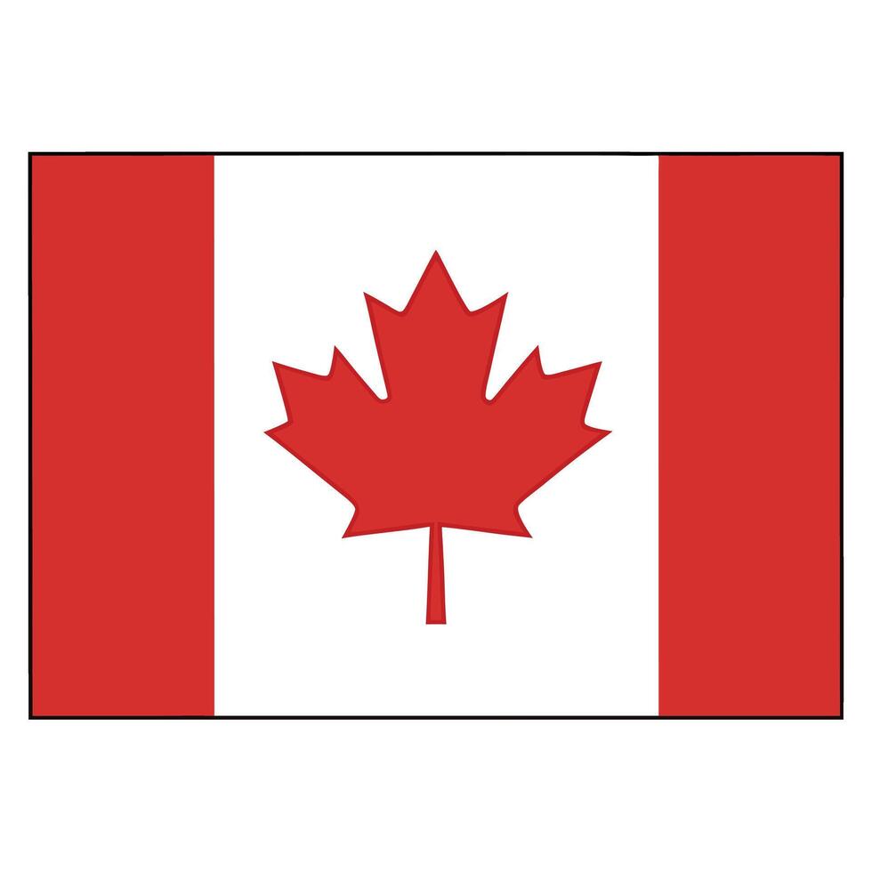 Bold Canadian Flag with Red Maple Leaf for Canada Day Celebrations vector
