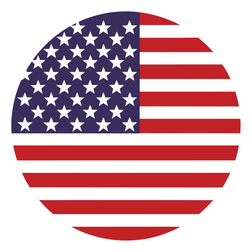 Circular USA Independent Day Flag Emblem Symbolizing American Freedom and Independence Celebration for July Fourth vector