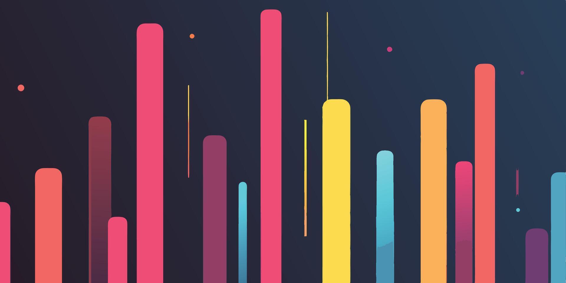 Colorful Bar Chart Data Visualization Graphics Background vector