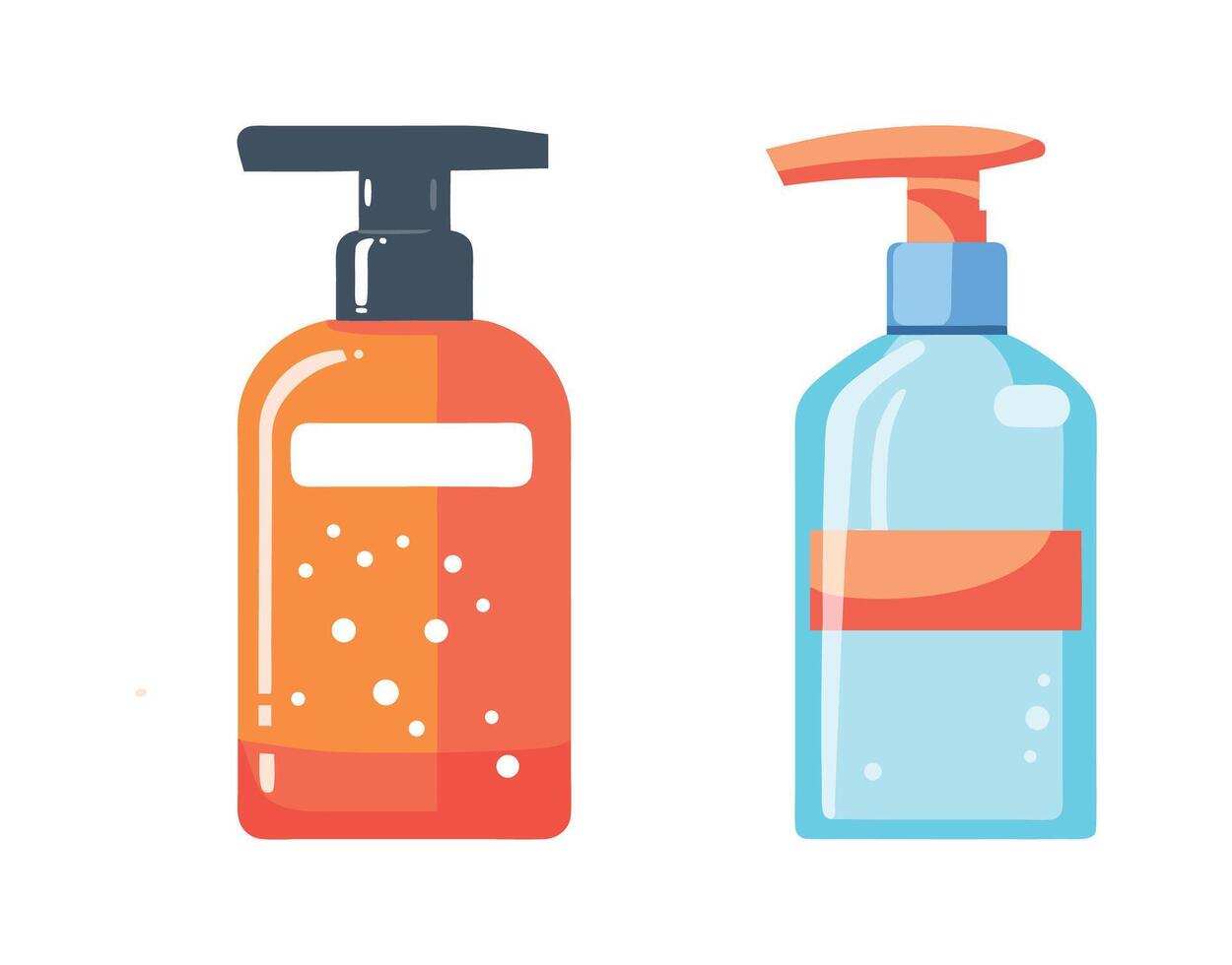 Pump Bottles Lotion Gel Dispenser Icons Perfect for Packaging Branding vector