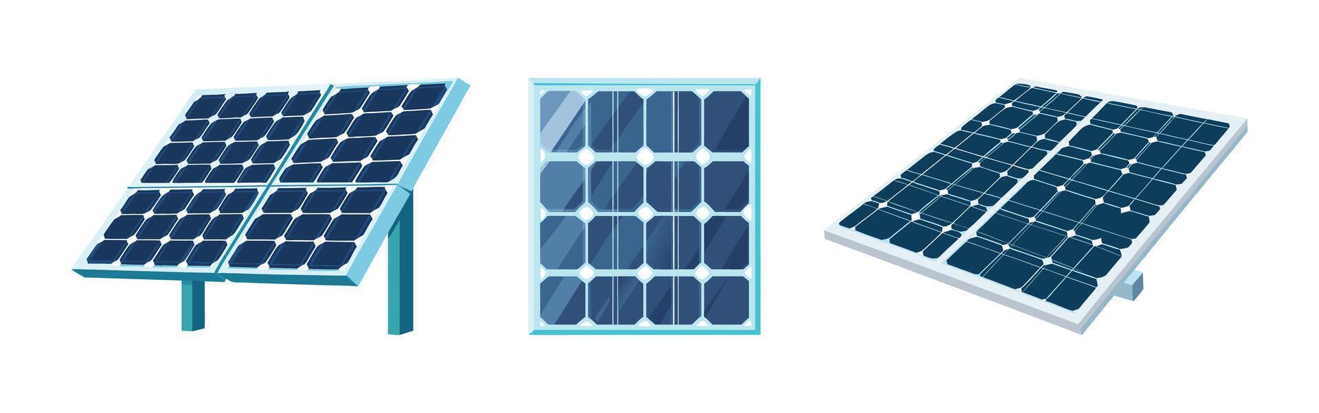 Solar Panel Illustrations Renewable Energy Clean Power Photovoltaic Technology Graphics vector