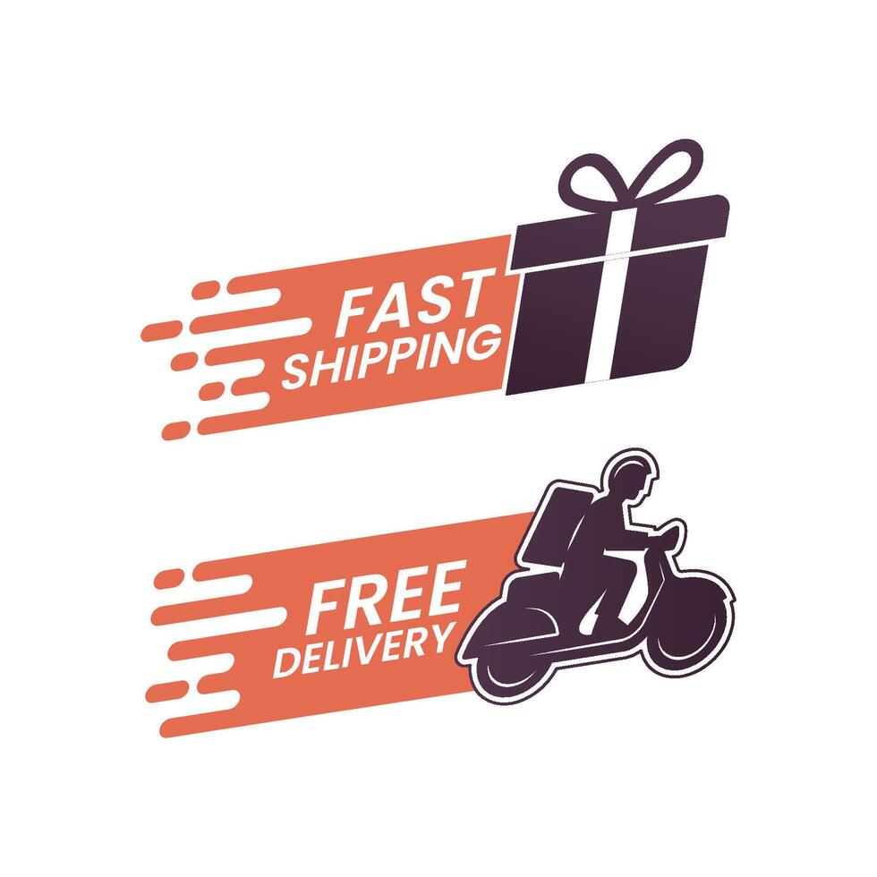 Fast Shipping and Free Delivery Logo Badges vector