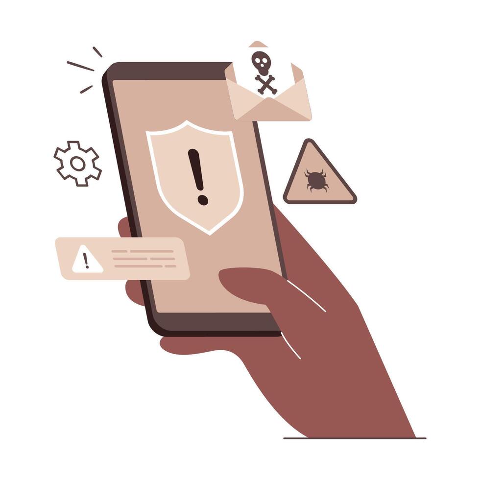 Mobile Security Alert concept illustration vector