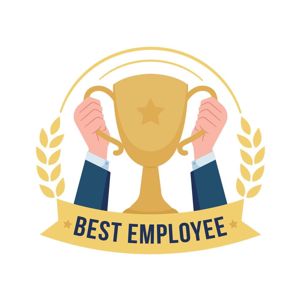 Top employee, best Employee, competition winner and best performence badge vector
