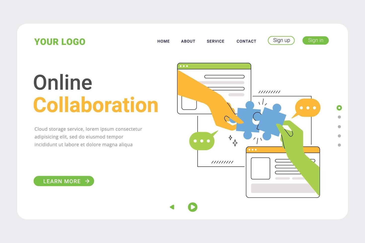 Online collaboration tool interface vector