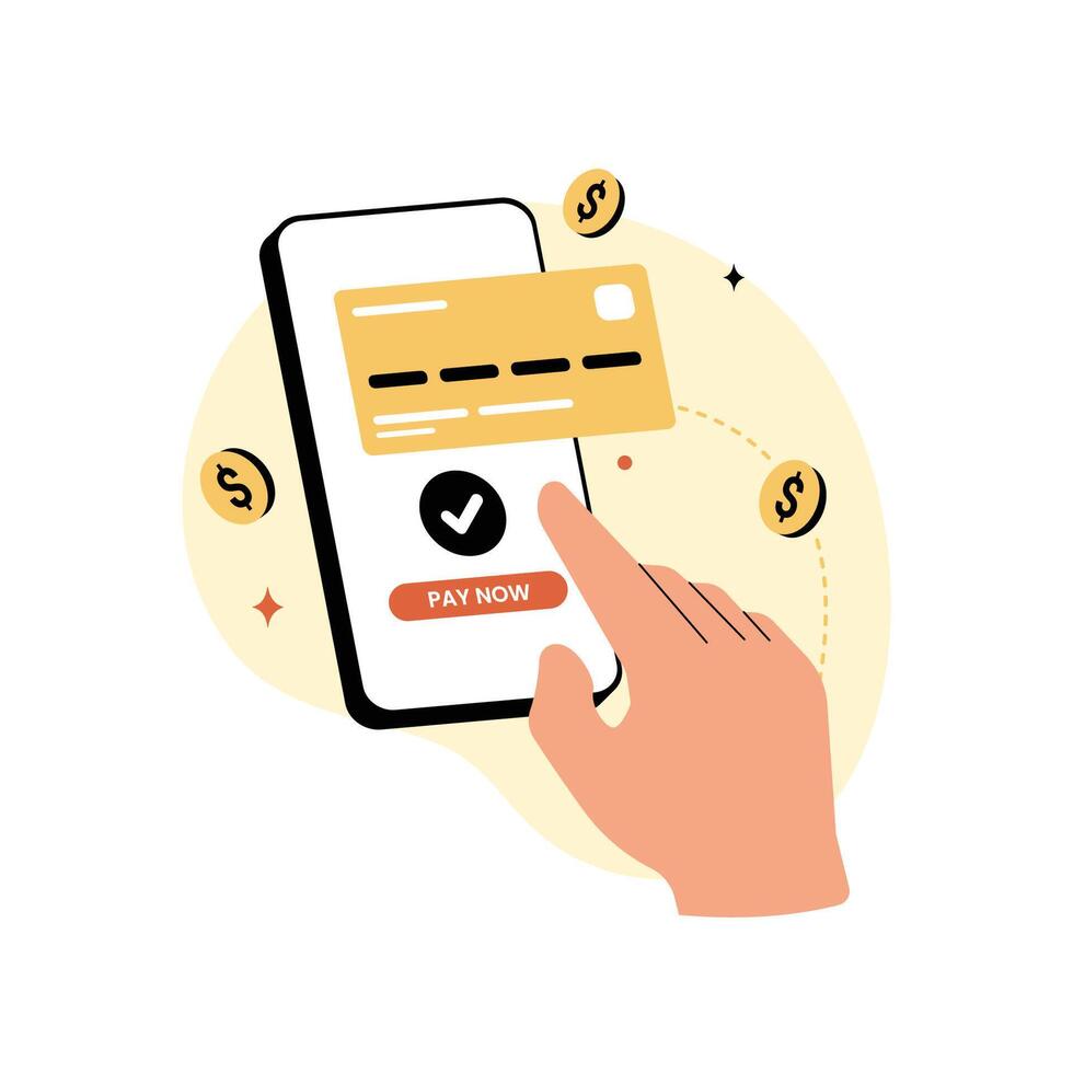 Mobile Payment Confirmation Concept Illustration. Online Food Order Checkout vector