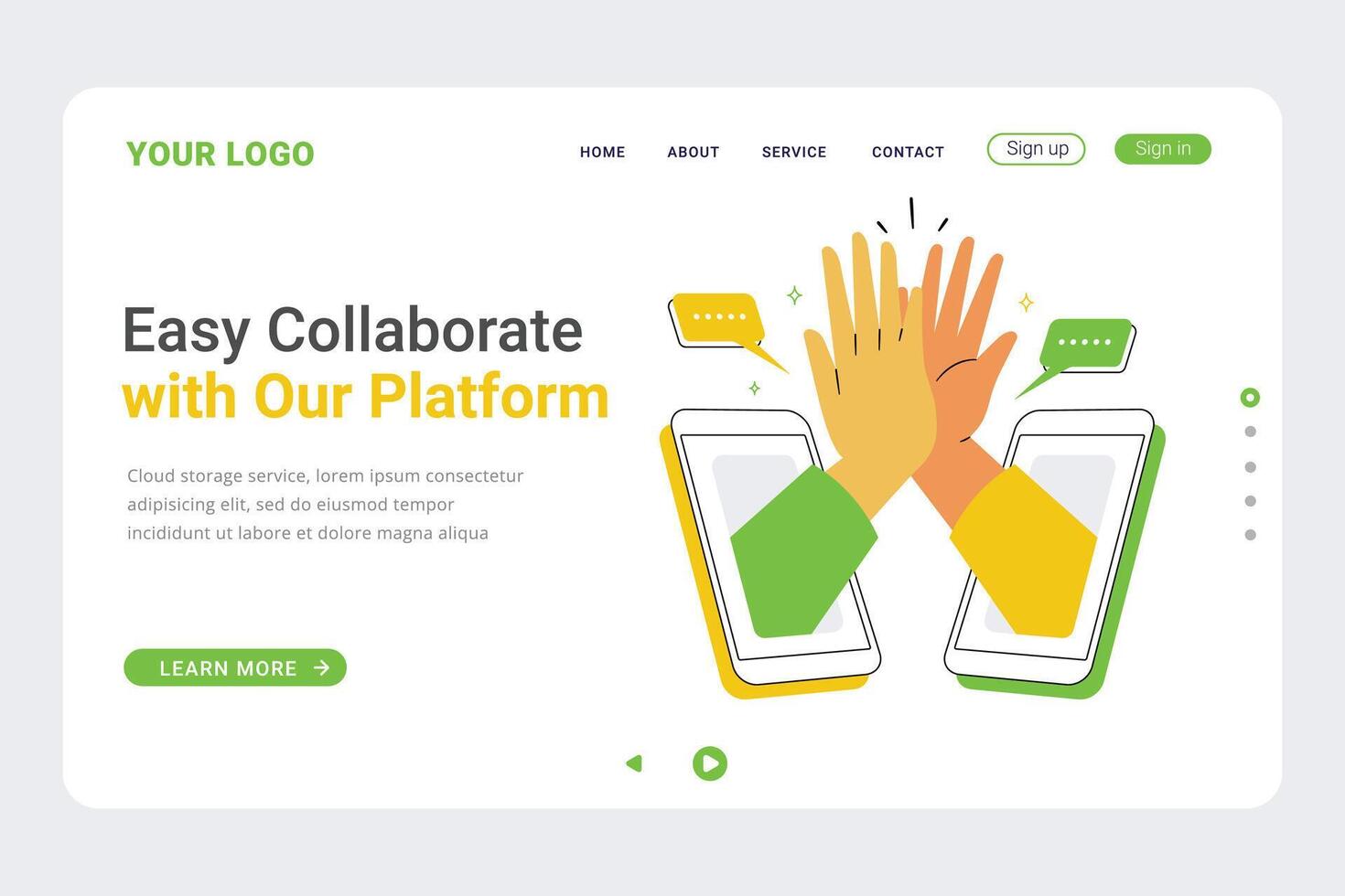 Hands high-fiving over two smartphones vector