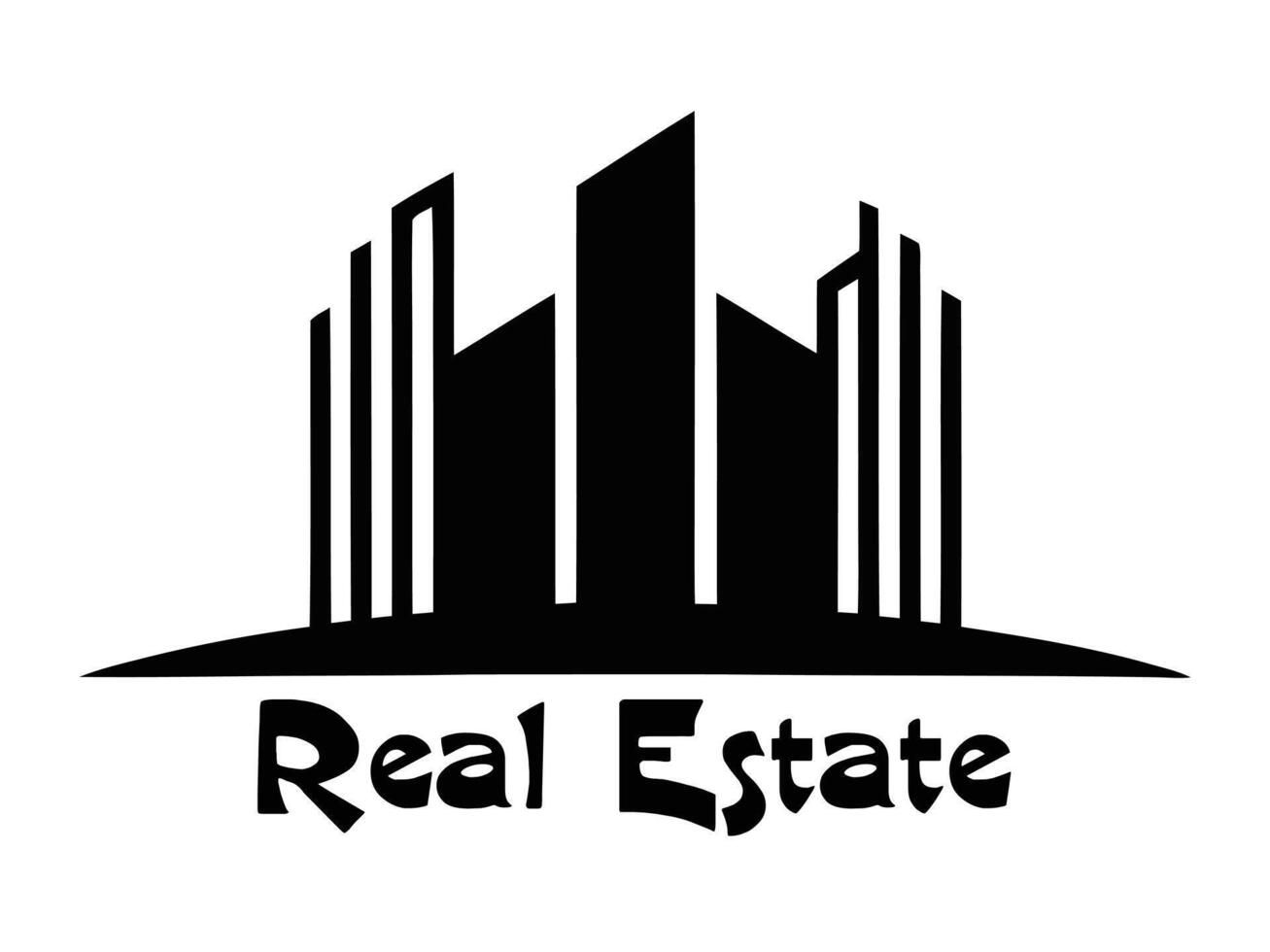 Logo featuring skyscrapers for real estate. vector