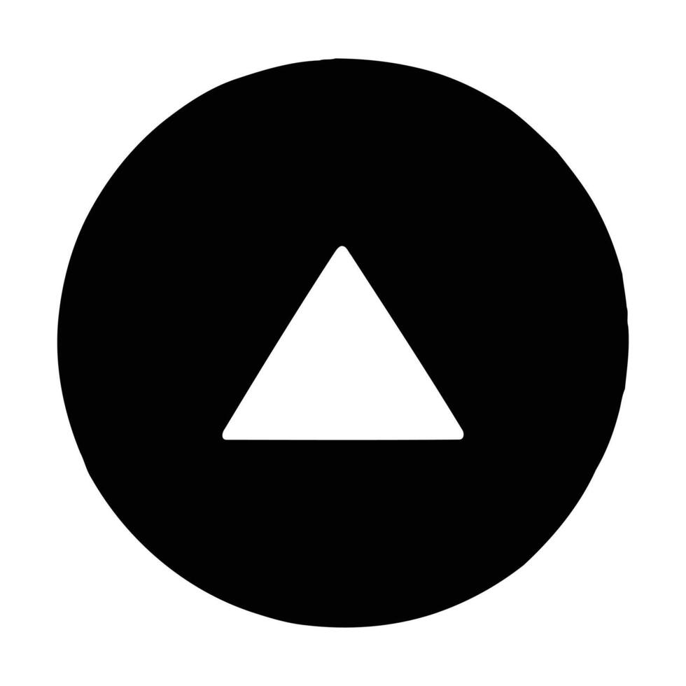 Simple black circle with a white triangle inside design minimalist up arrow icon vector