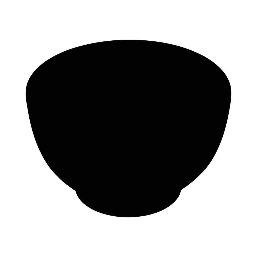 Minimalist black shape illustrating a bowl or vessel against a clean white background vector