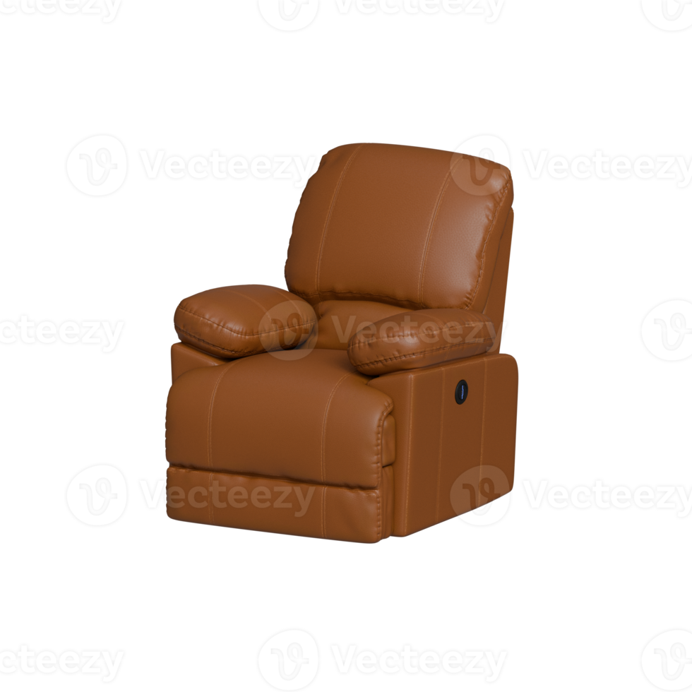 leather brown armchair 3d render png