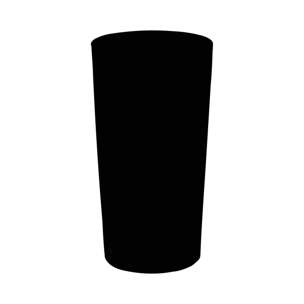 Black Silhouette Tall Glass Fresh Orange Juice White Background vector