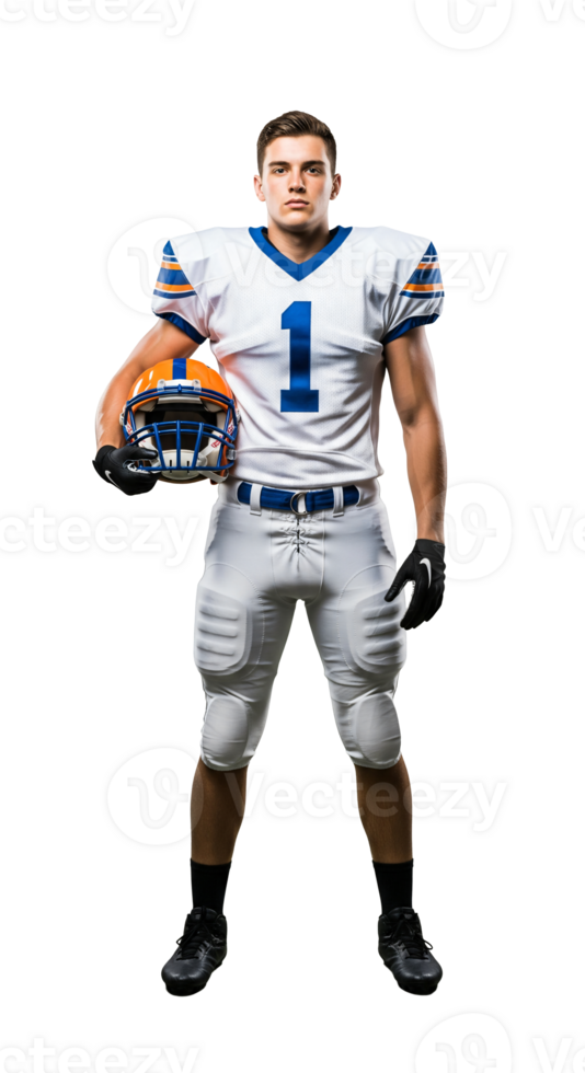 A football player in a uniform poses for a photo png
