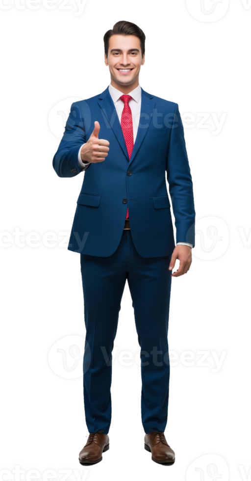 A man in a suit and tie giving the thumbs up png