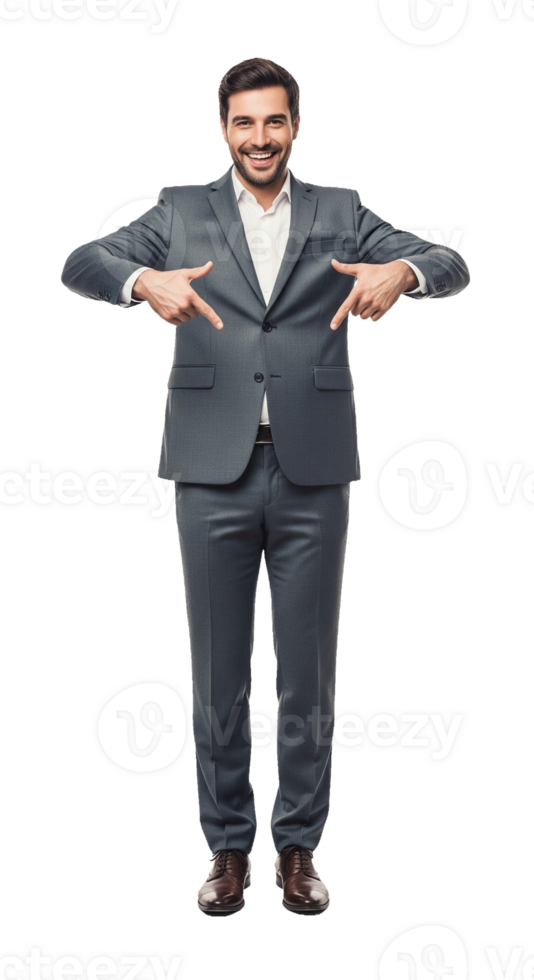 A man in a suit is making a gesture png