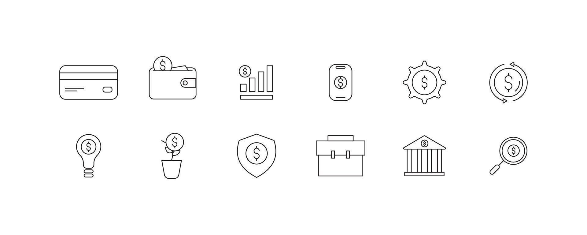 Finance icon set vector