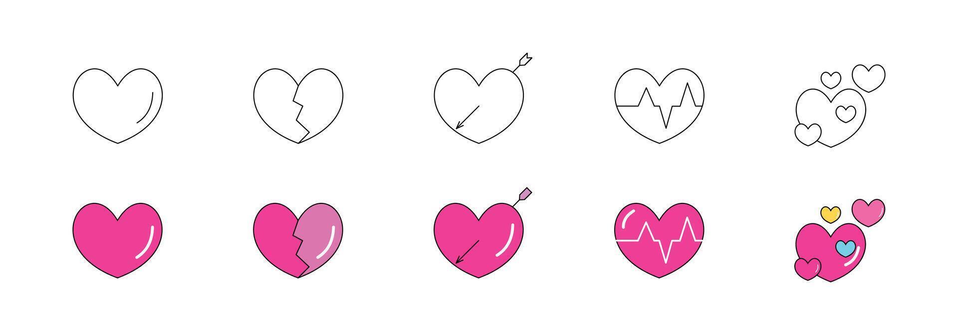 heat symbol icon set vector