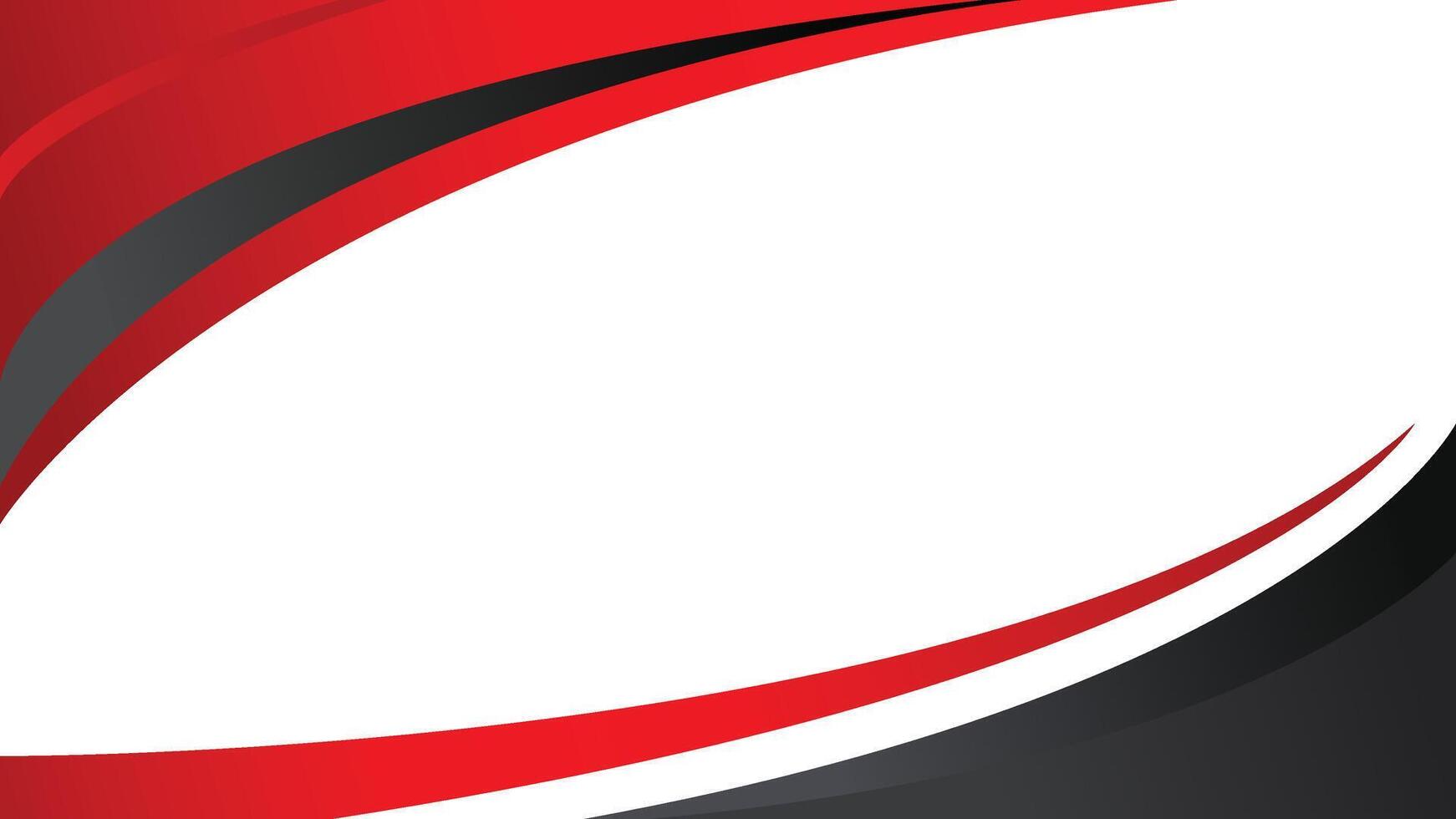 Red black white abstract border banner background with curve, gradient colors, and copy space vector