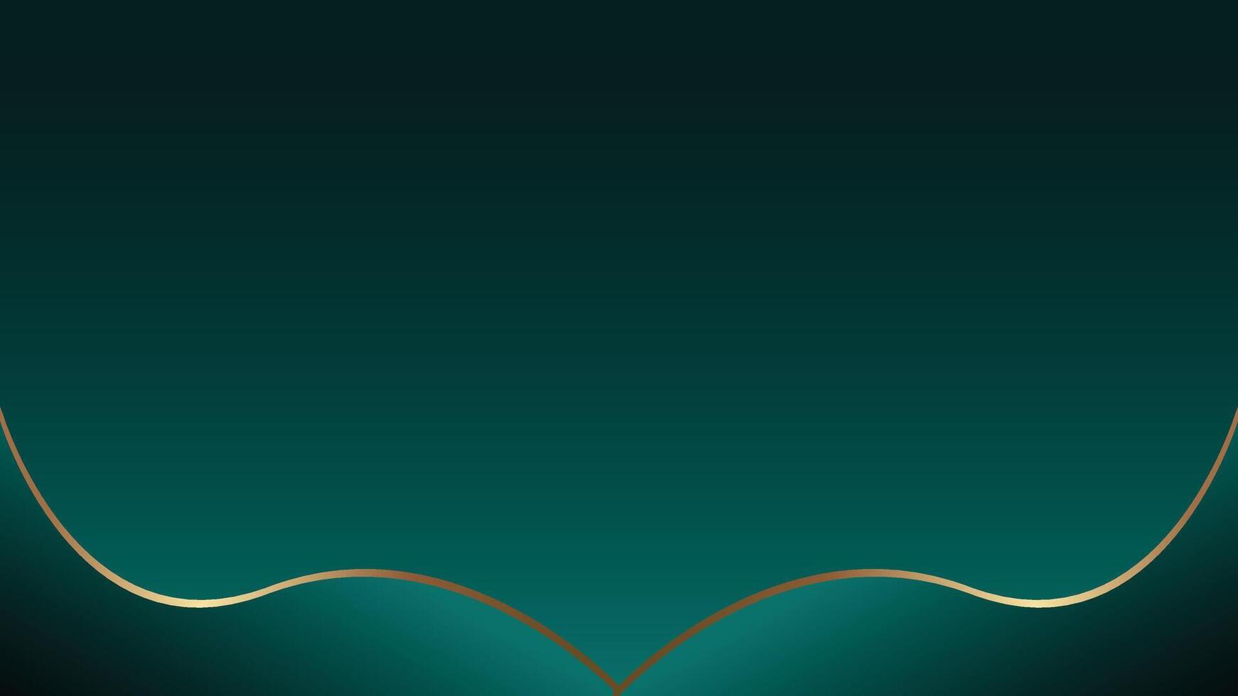 Luxury emerald green abstract border background with curve, gradient, and copy space vector