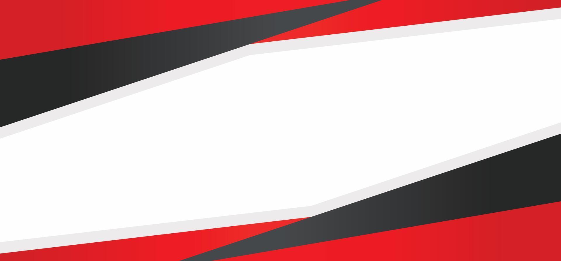 Red black white abstract border banner background with geometric shapes, gradient colors, and copy space vector