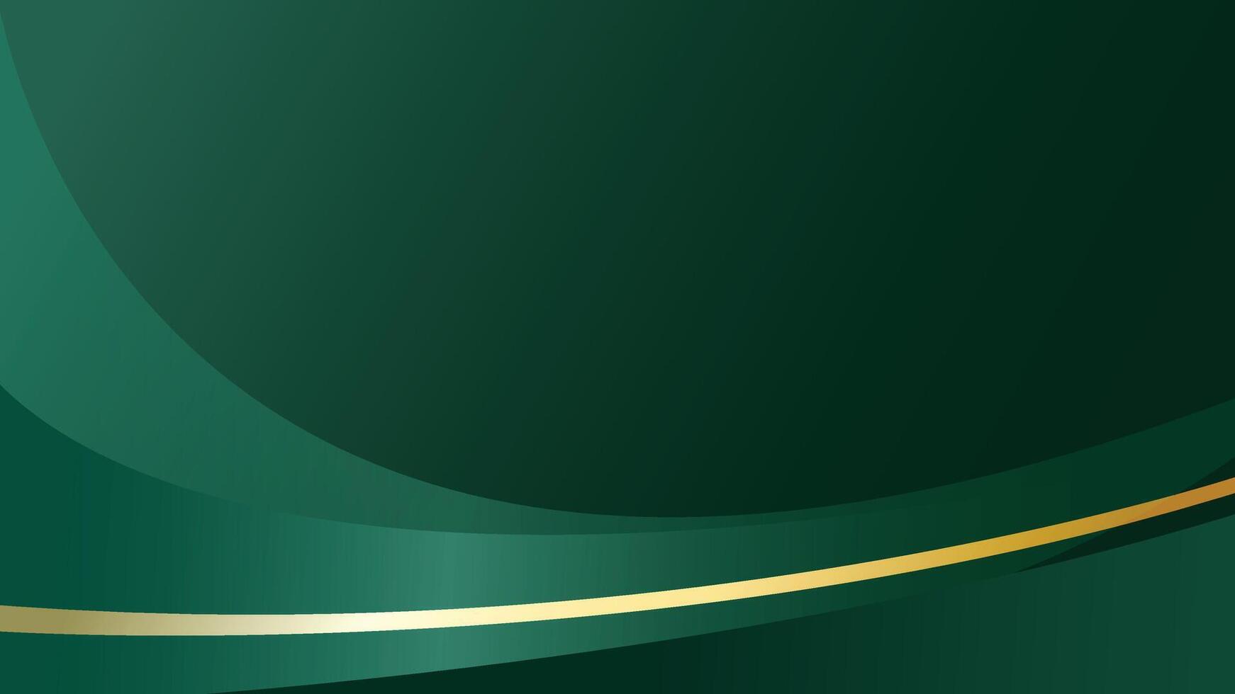 Modern emerald green abstract banner background with curve and gradient design vector