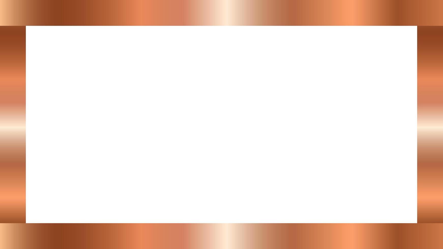 Shiny bronze metal frame border with abstract gradient isolated on transparent background vector