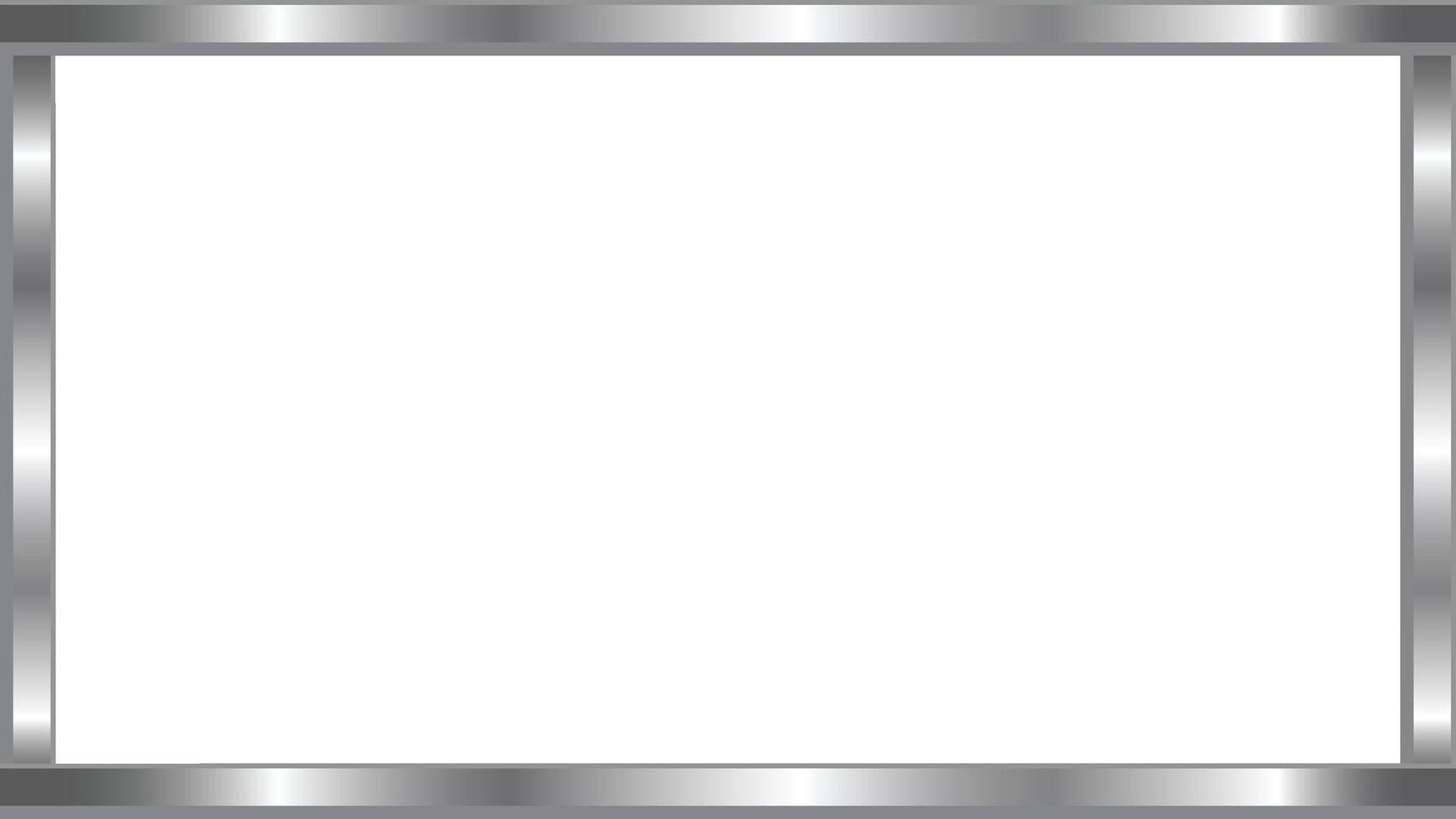 Metallic silver gradient frame border vector