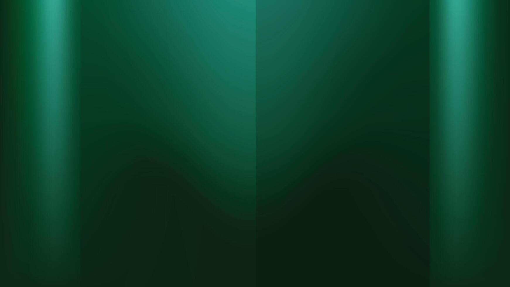 Abstract emerald green background with light glow, gradient, and copy space vector