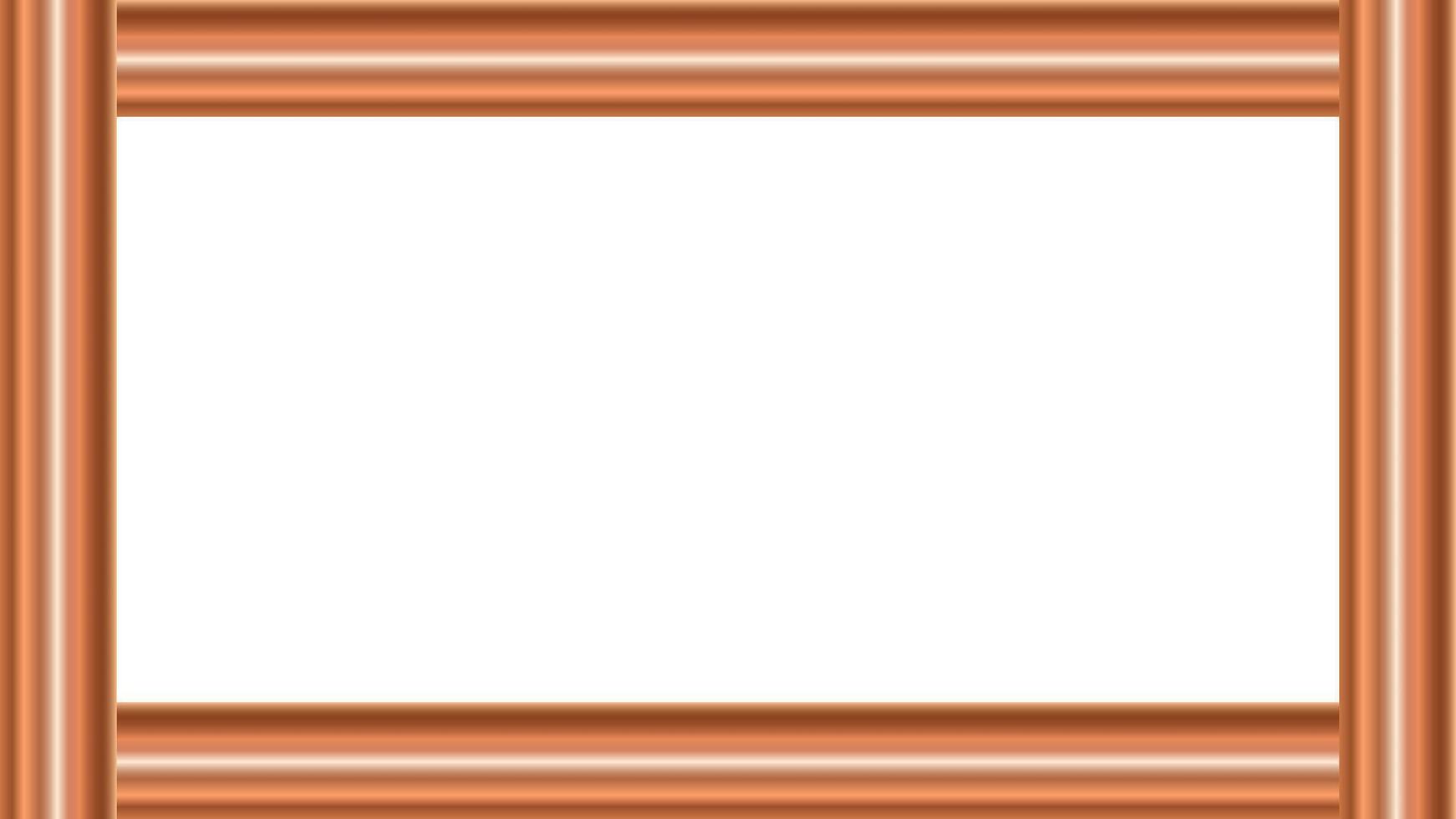 Antique bronze frame border isolated on transparent background vector