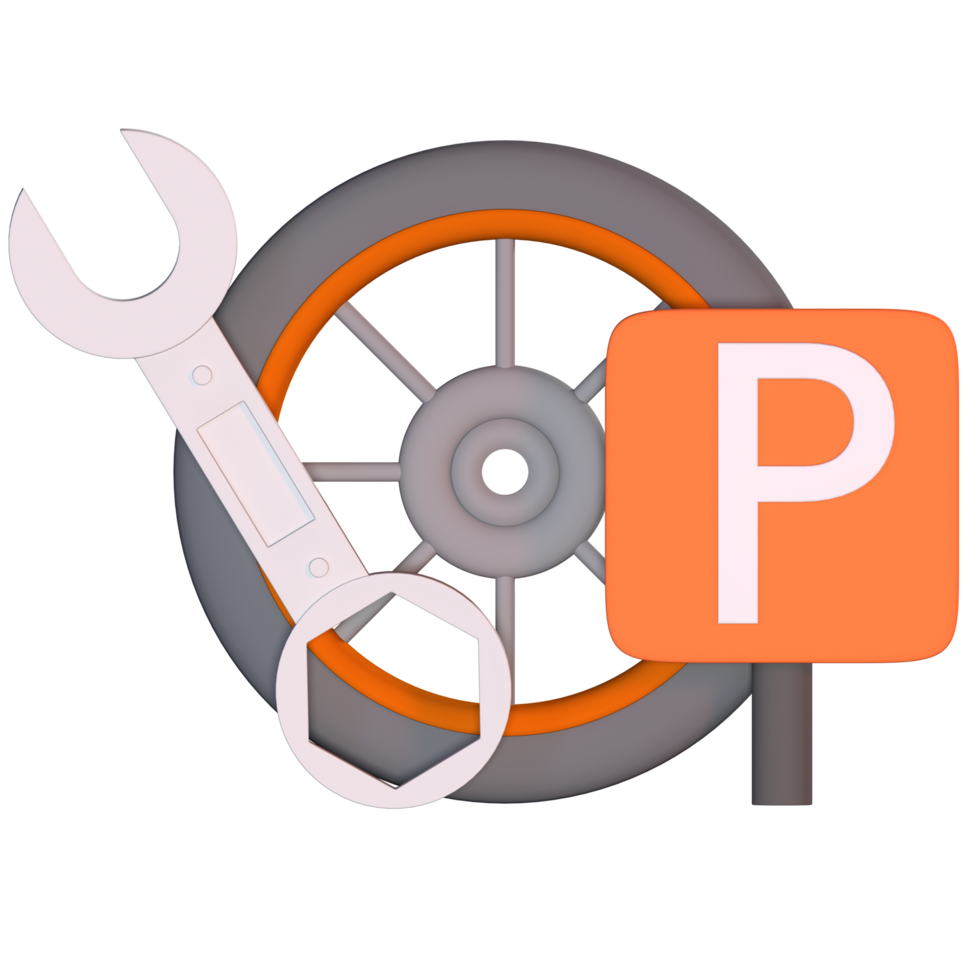 A wrench and a sign with the letter p png