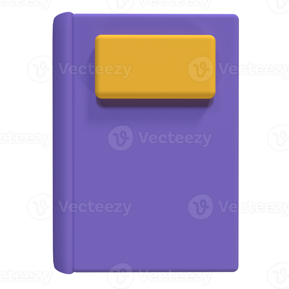 A purple notebook with a yellow cover png