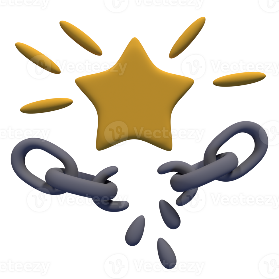 icon A star and chain with a yellow star png