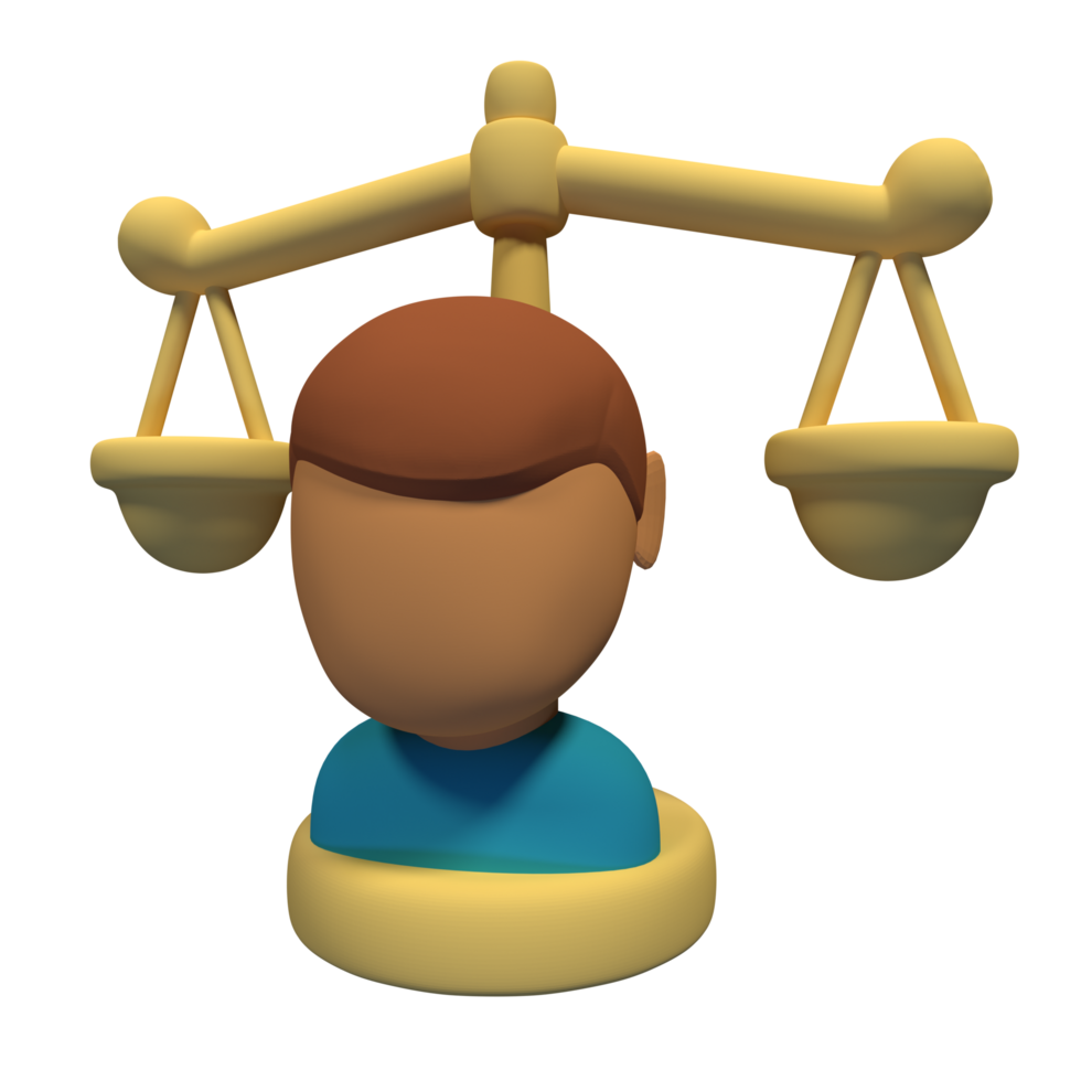 A cartoon man is sitting on a balance scale png