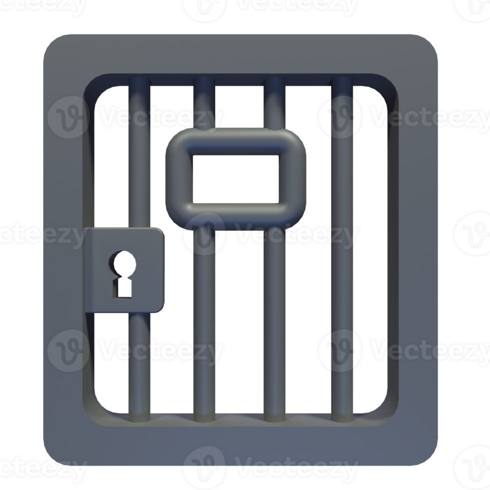 A jail cell with a key and lock png