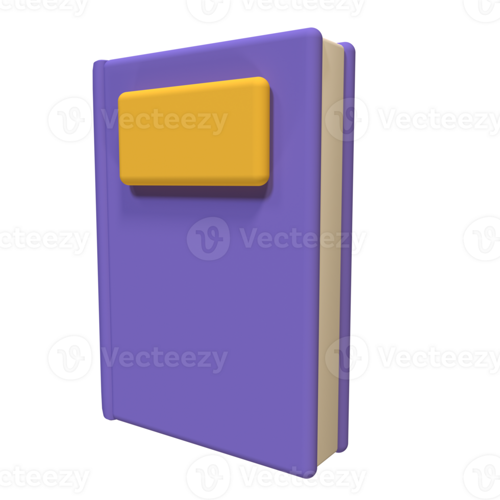 A purple book with a yellow cover png