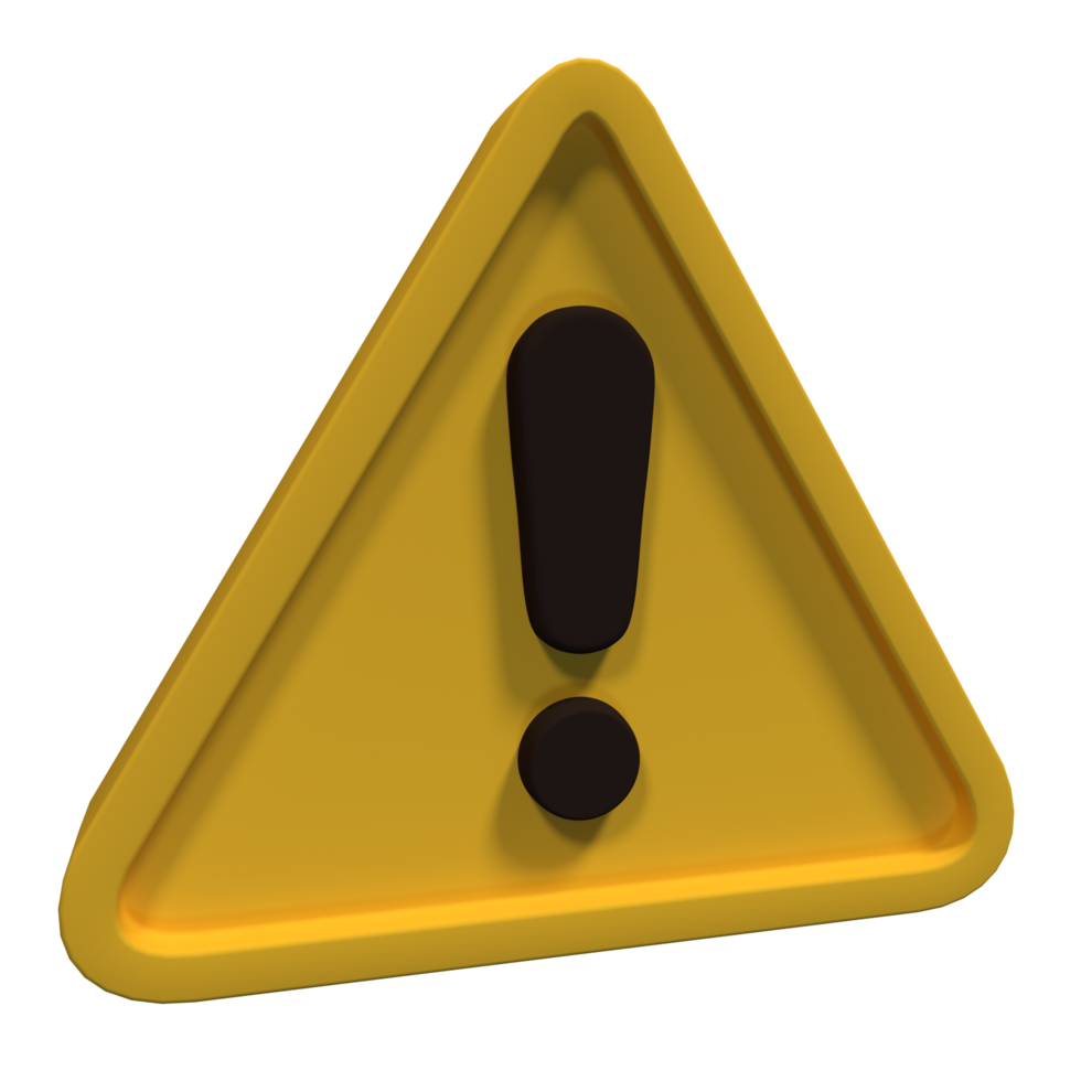 A yellow warning sign with an exclamation mark png