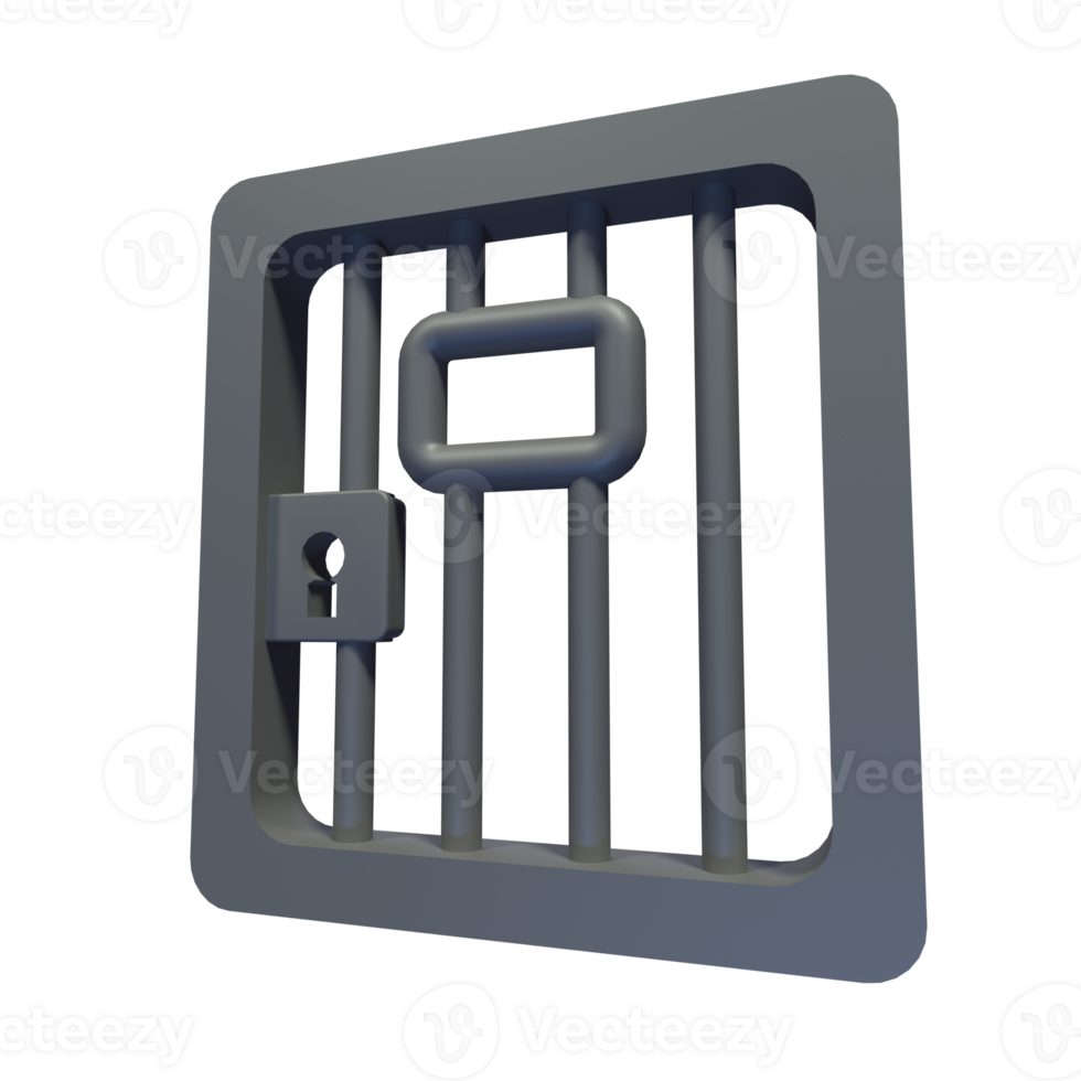 A jail cell door with a key in it png