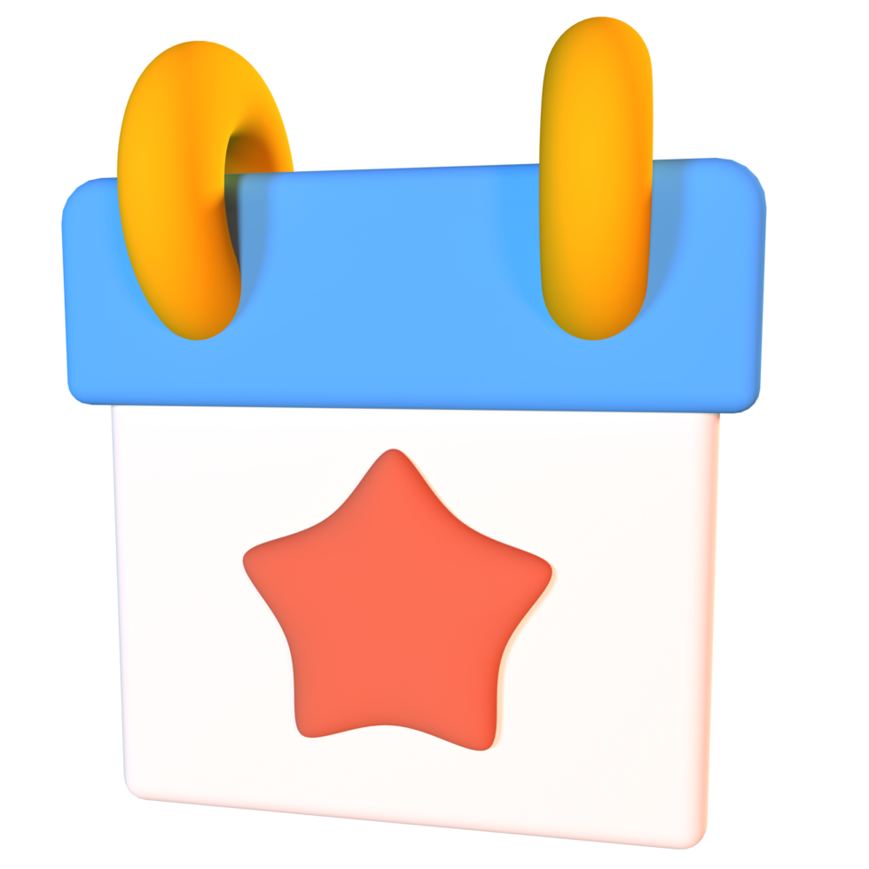 A calendar icon with a star on it png