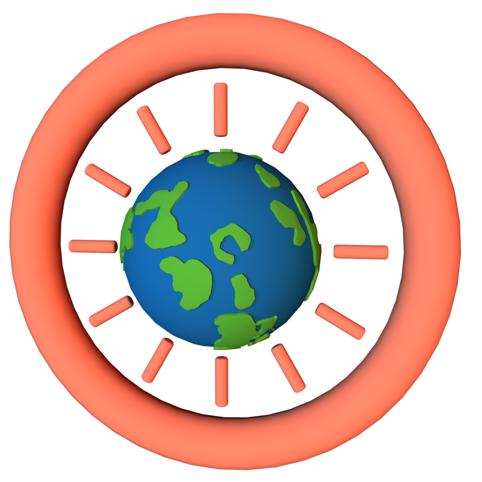 A globe with a sun around it png