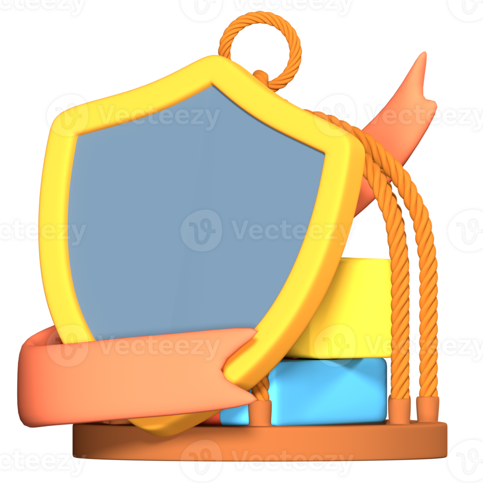 A shield and a bunch of blocks on a black background png