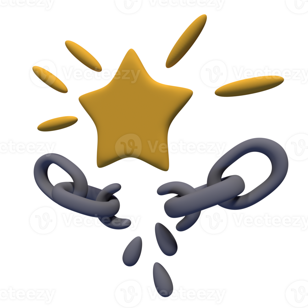 A star and chain with a yellow star png