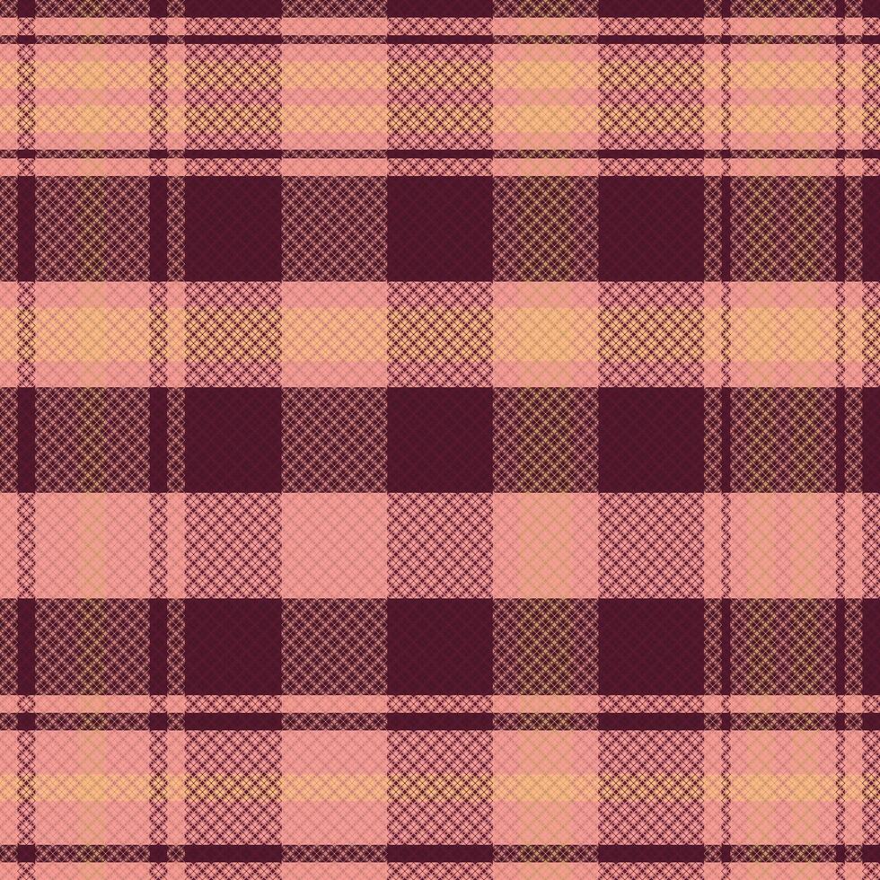 A plaid fabric with pink and brown colors vector