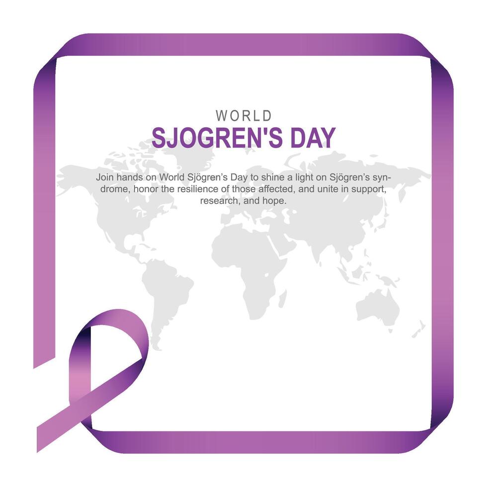 World sugergen's day concept with purple ribbon and world map vector